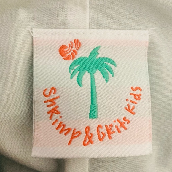 Shrimp and Grits green corduroy tractor motif overalls. Size 6 months - Picture 5 of 6